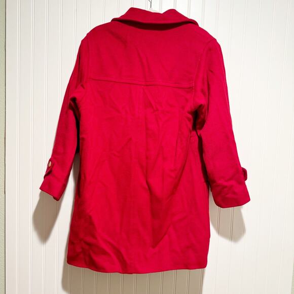 Vintage Eddie Bauer Red Wool Toggle Coat Union Made Size Medium - Picture 7 of 8
